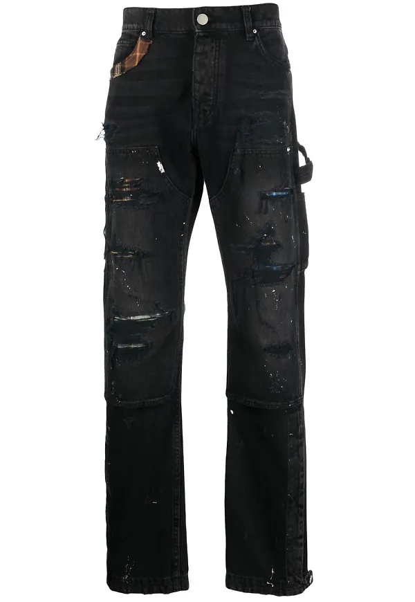 AMIRI jeans med sliten detalj - Svart
