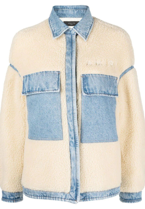 AMIRI jeansjacka i fleece - Blå