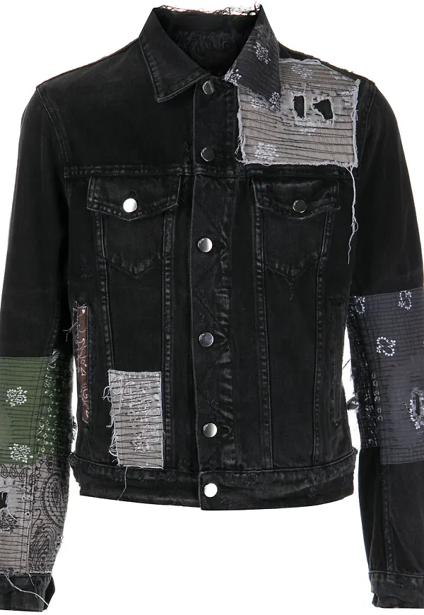 AMIRI jeansjacka med lappdesign - Svart