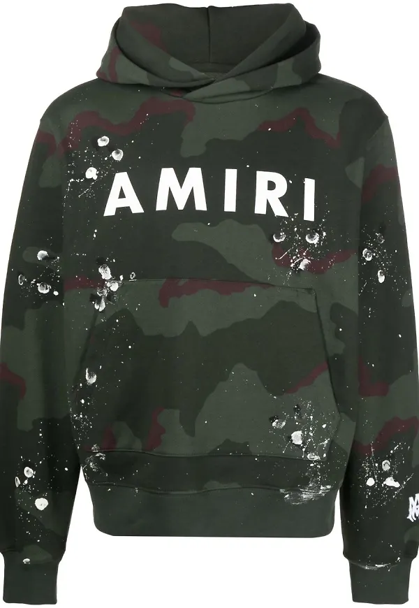 AMIRI kamouflagemönstrad hoodie - Grön
