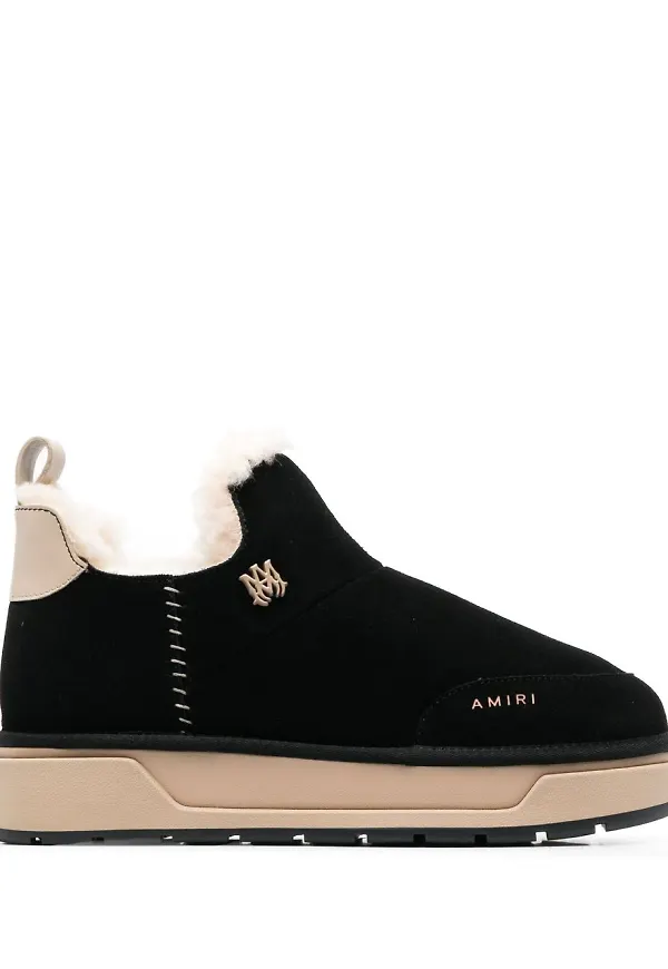 AMIRI Malibu ankelboots i fårskinn - Svart