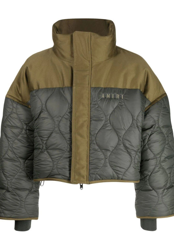 AMIRI quiltad jacka med broderad logotyp - Grön