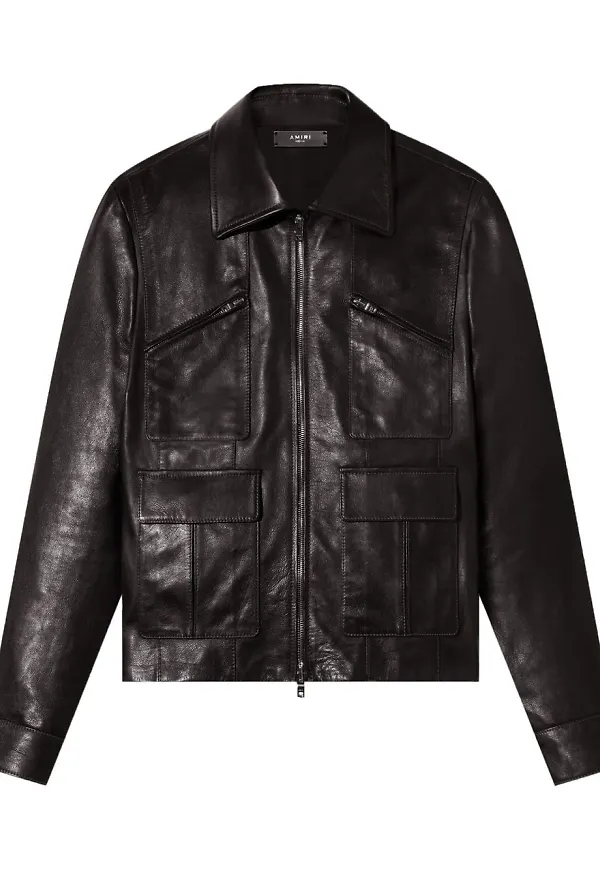 AMIRI Retro skinnjacka med dragkedja - Svart