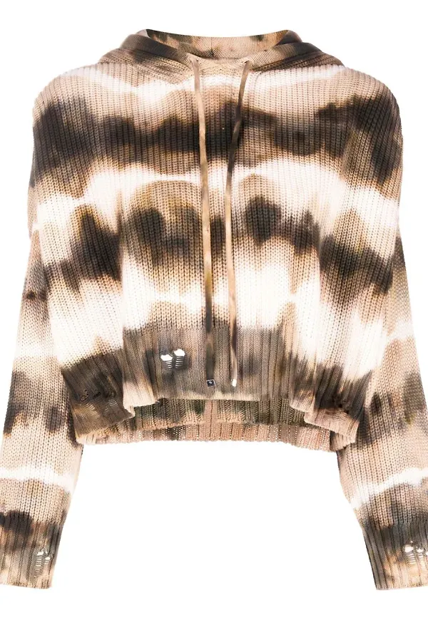 AMIRI ribbstickad hoodie i oversize-modell - Orange