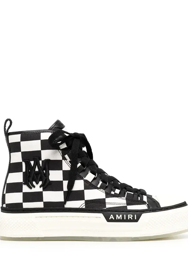 AMIRI rutiga höga sneakers - Vit