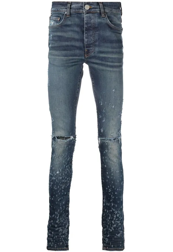 AMIRI Shotgun skinny-jeans med slitning - Blå