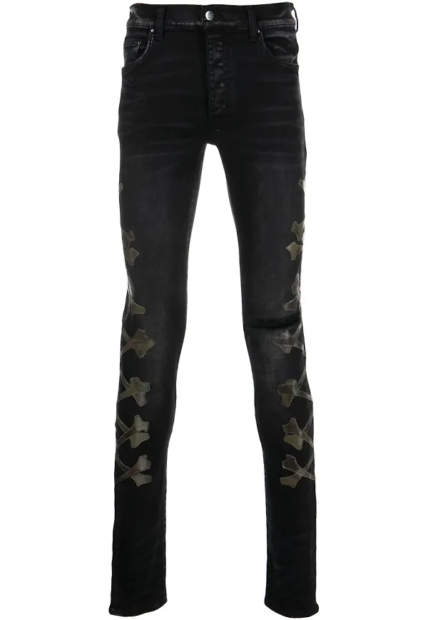 AMIRI skinny-jeans med applikation - Grå