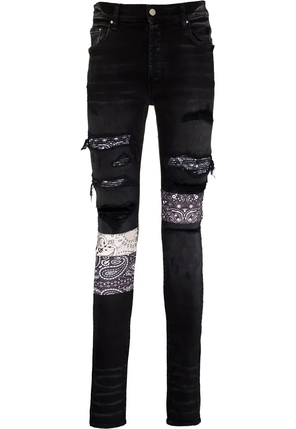AMIRI skinny-jeans med bandanatryck - Svart