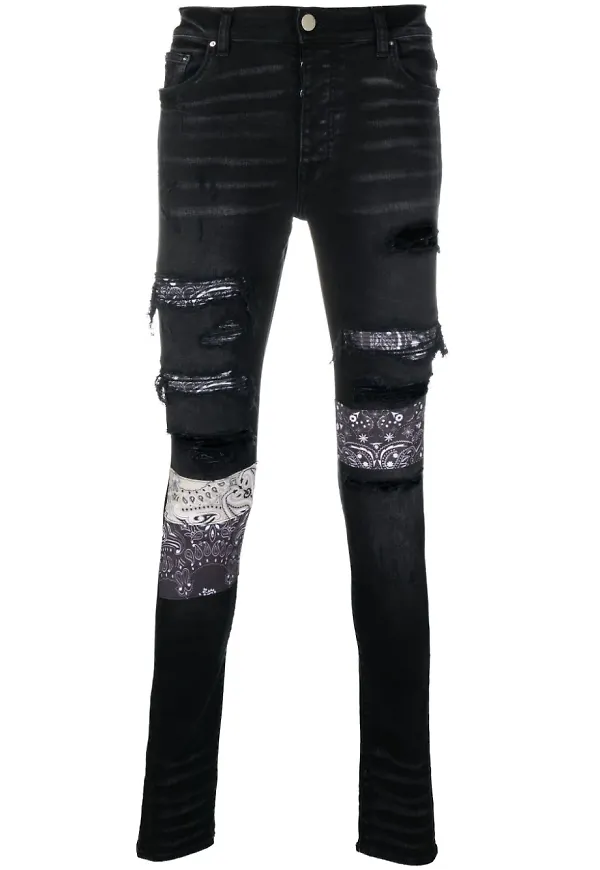 AMIRI skinny-jeans med bandanatryck - Svart