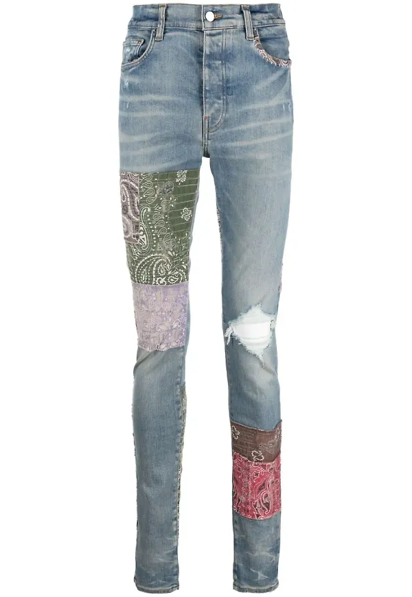 AMIRI skinny-jeans med lappteknik - Blå