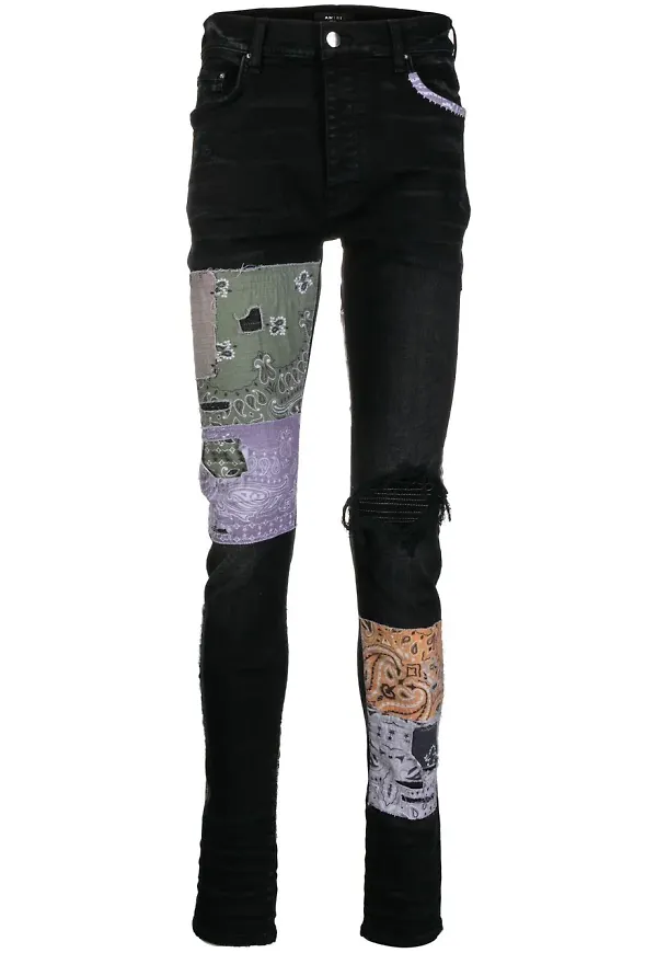 AMIRI skinny-jeans med lappteknik - Svart