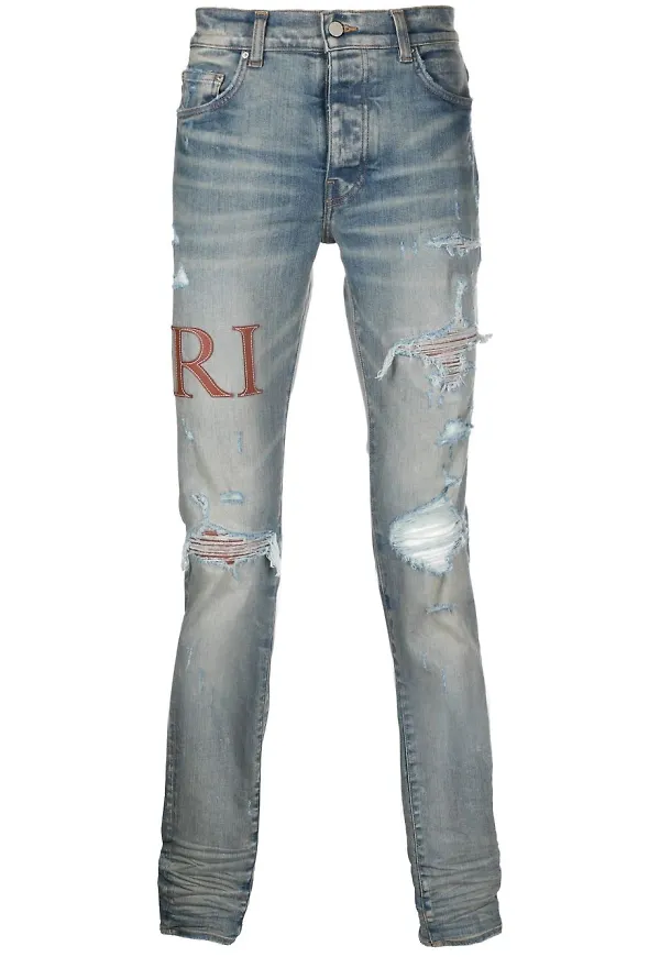 AMIRI skinny-jeans med logotyp - Blå