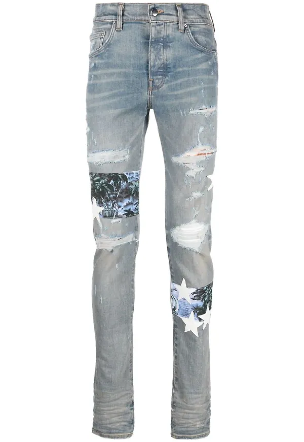 AMIRI skinny-jeans med sliten effekt - Blå