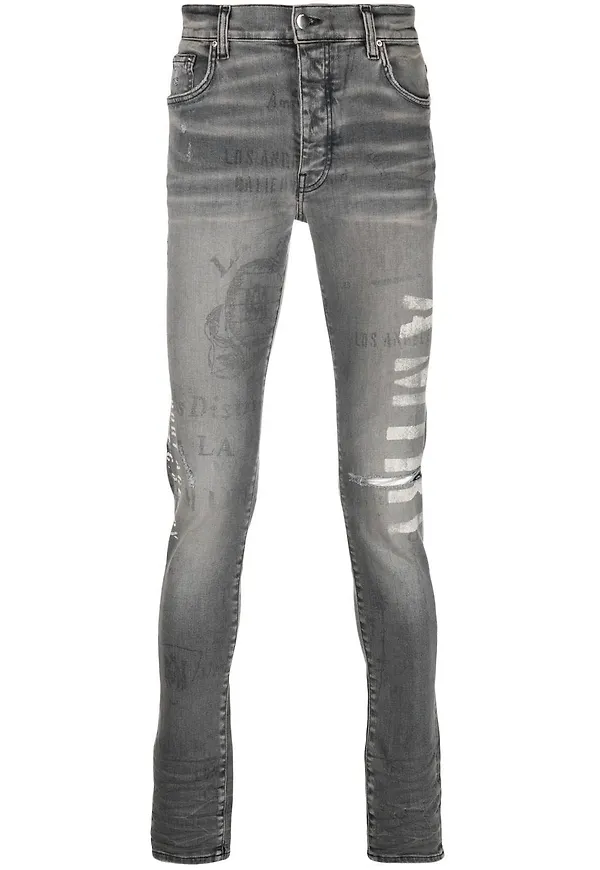 AMIRI skinny-jeans med slitning - Grå