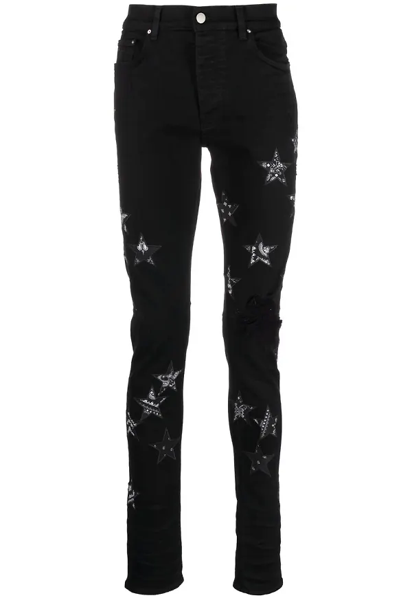 AMIRI skinny-jeans med stjärnmärke - Svart