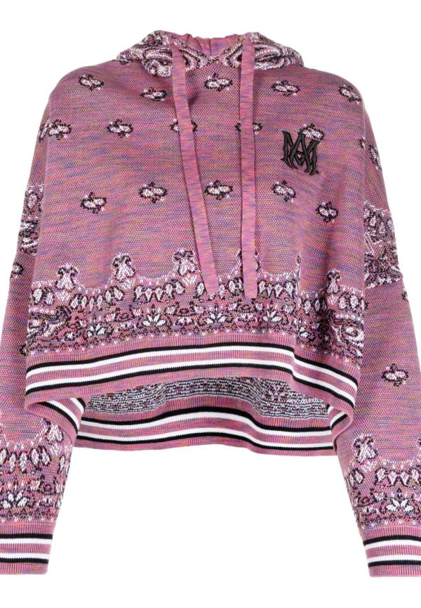AMIRI Space Dye Bandana stickad huvtröja - Lila