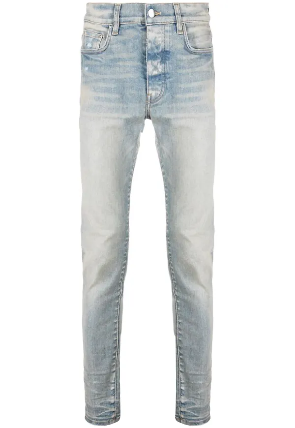 AMIRI stentvättade skinny-jeans med logotypmärke - Blå