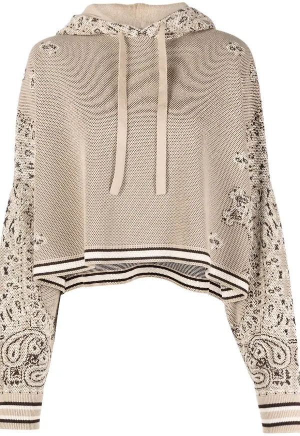 AMIRI stickad långärmad hoodie - Neutral
