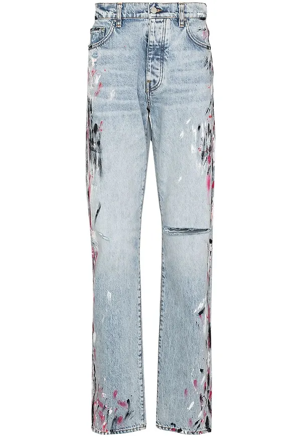 AMIRI straight-jeans med färgstänk - Blå