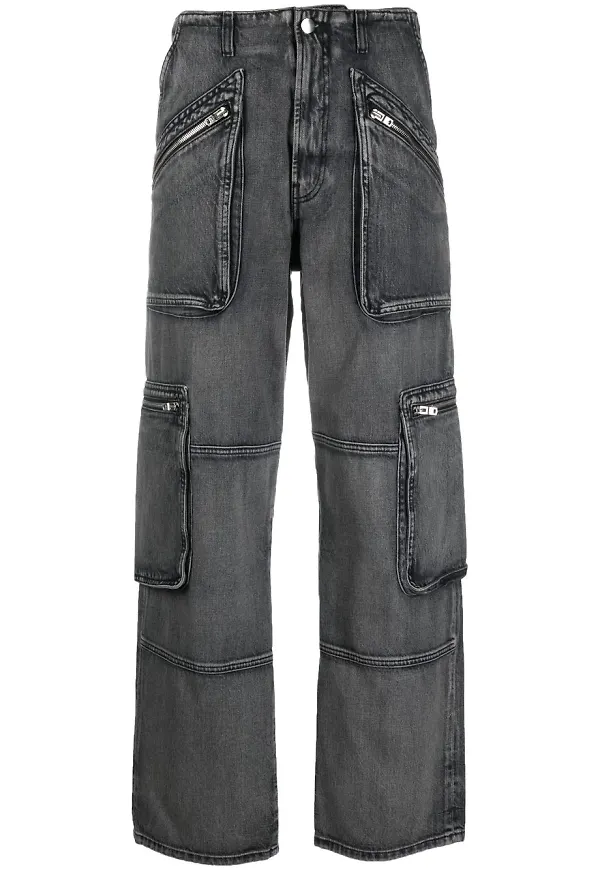 AMIRI straight-jeans med hög midja - Grå