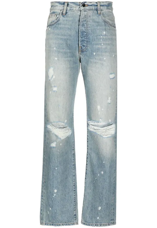 AMIRI straight-jeans med sliten detalj - Blå