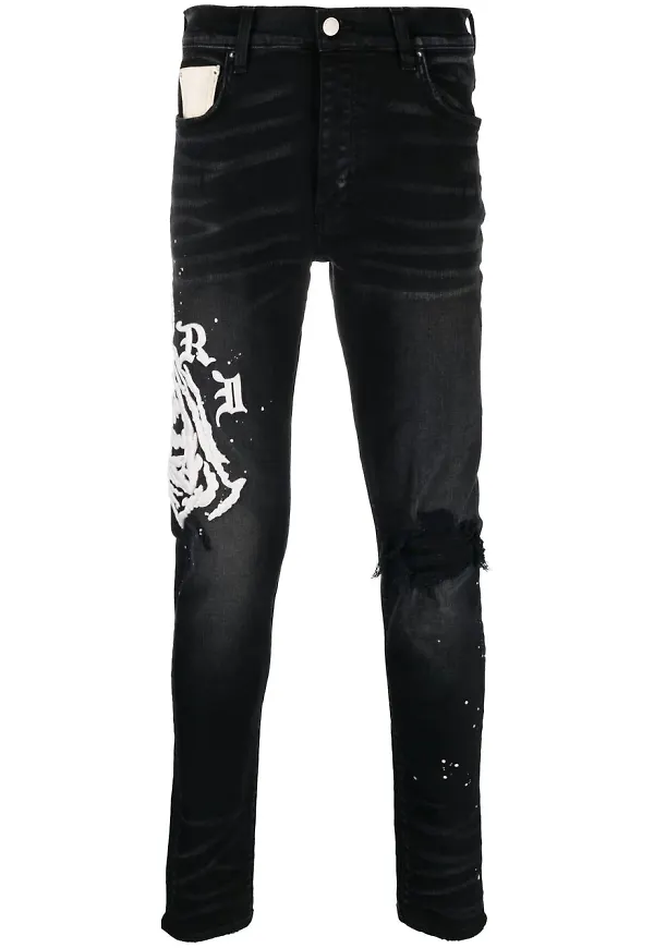 AMIRI straight-jeans med slitning - Svart