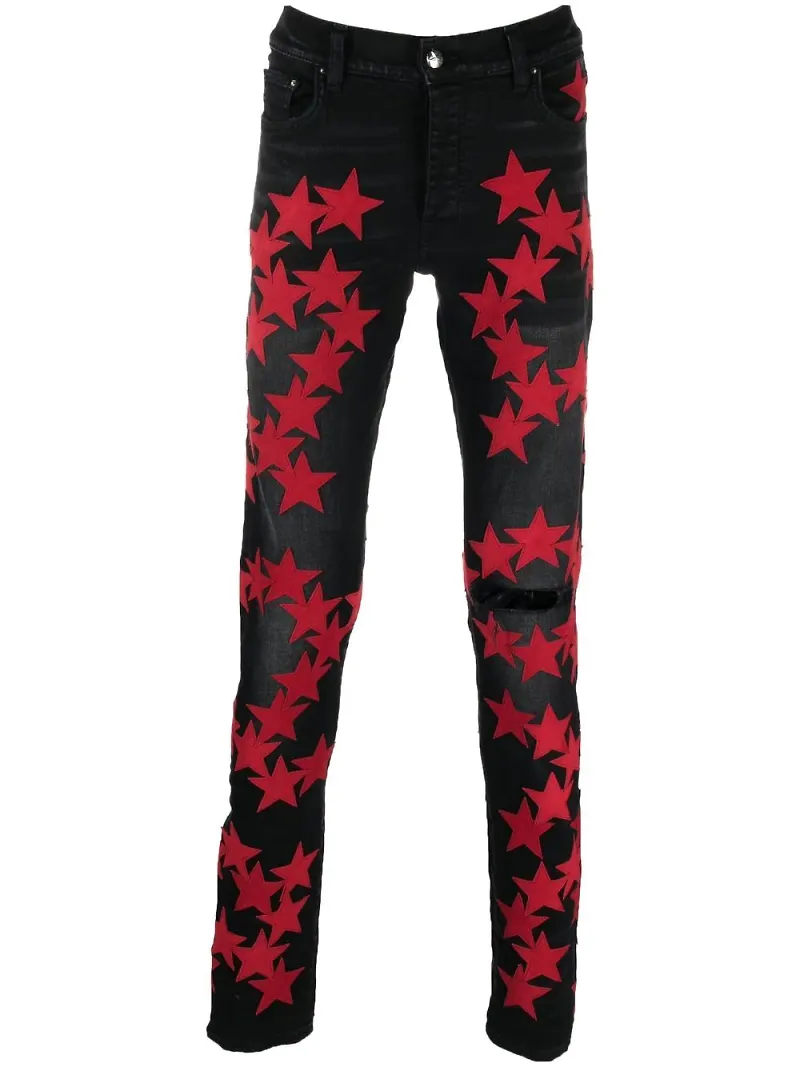 AMIRI straight-jeans med stjärnapplikation - Svart