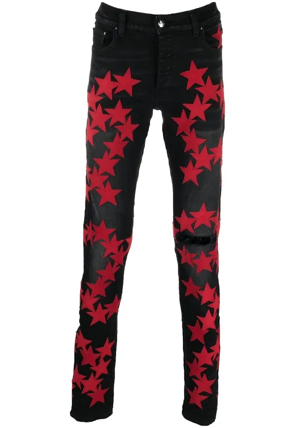 AMIRI straight-jeans med stjärnapplikation - Svart