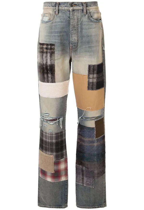 AMIRI straight-jeans med lappdesign - Blå