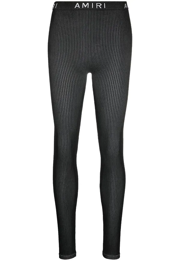 AMIRI sömlösa ribbade leggings - Svart