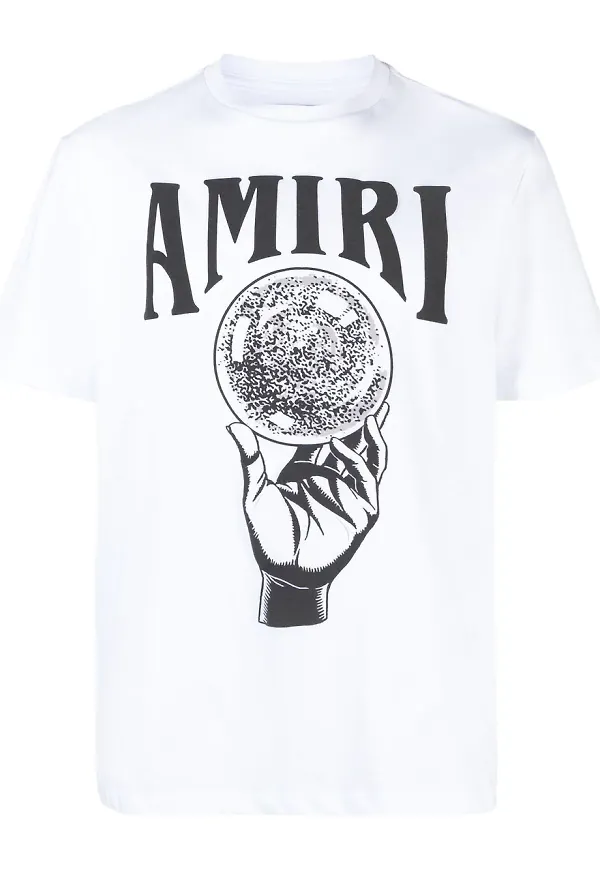 AMIRI t-shirt med kristallkula - Vit