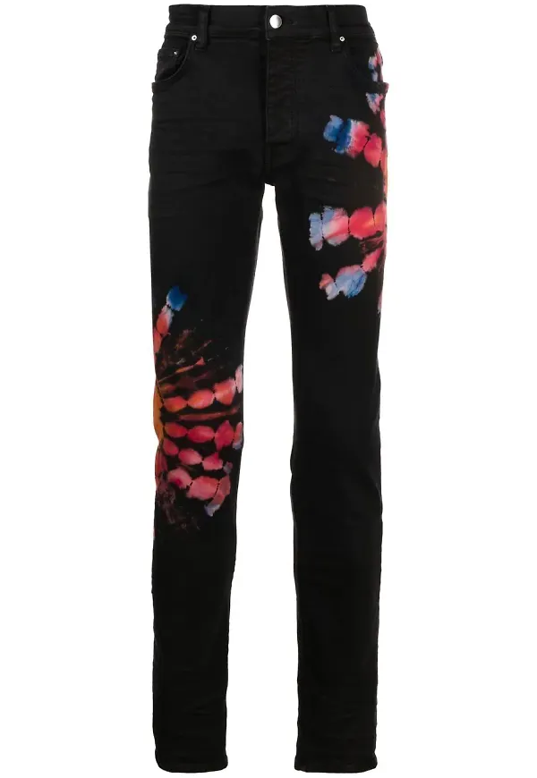 AMIRI tie-dye print skinny jeans - Svart