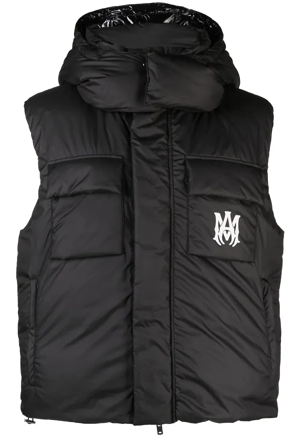 AMIRI vadderad väst med monogram - Svart