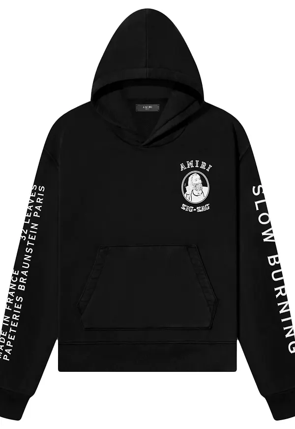 AMIRI x sicksackmönstrad hoodie - Svart