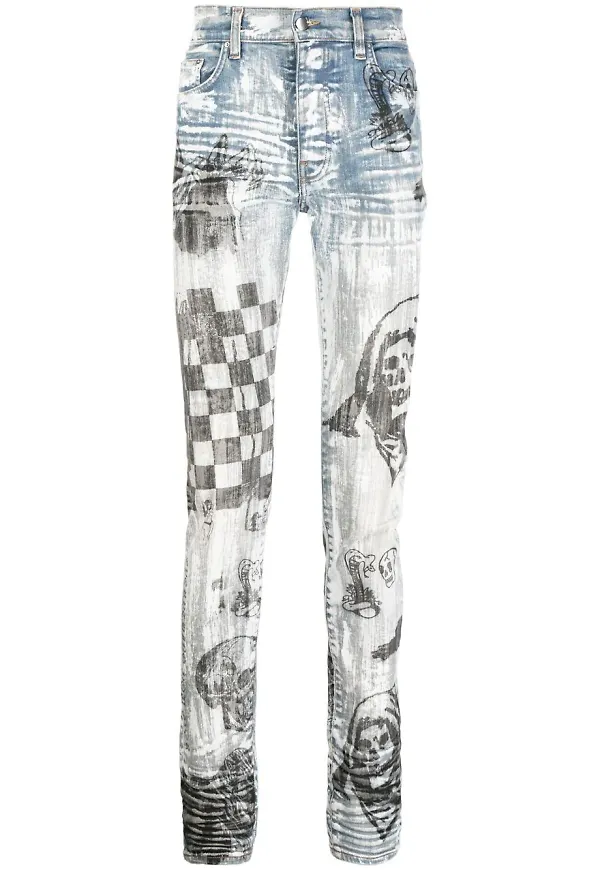 AMIRI x Wes Lang skinny-jeans - Blå
