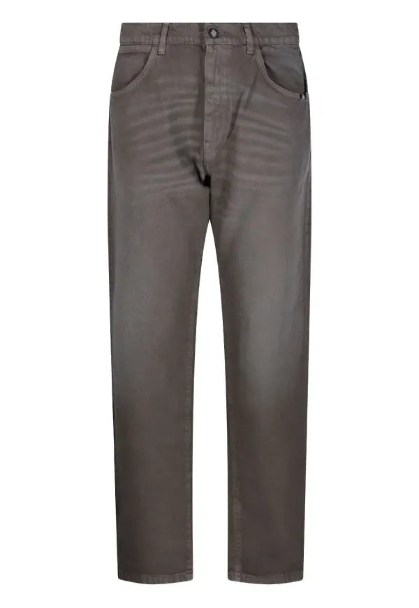 AMISH jeans med logotypmärke - Grå