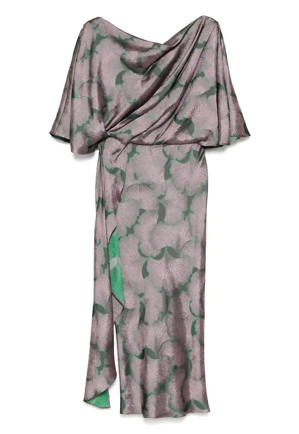 Amsale draperad klänning i jacquard - Lila