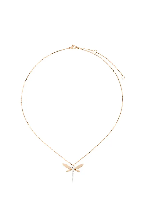 Anapsara diamond Dragonfly pendant necklace - Rosa