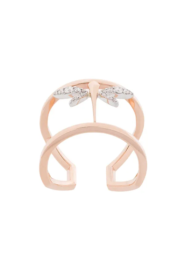 Anapsara mini dragonfly ring - Guldfärgad