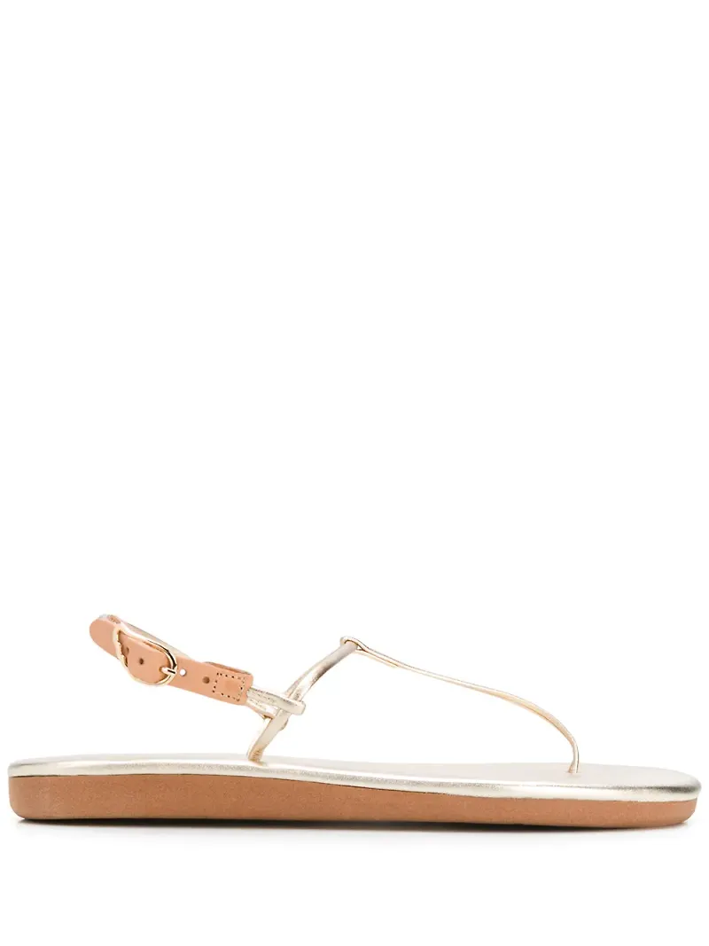 Ancient Greek Sandals Katerina platta sandaler - Metallic
