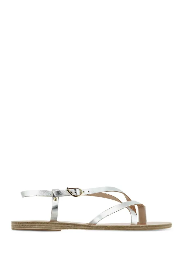 Ancient Greek Sandals Semele platta sandaler - Metallic
