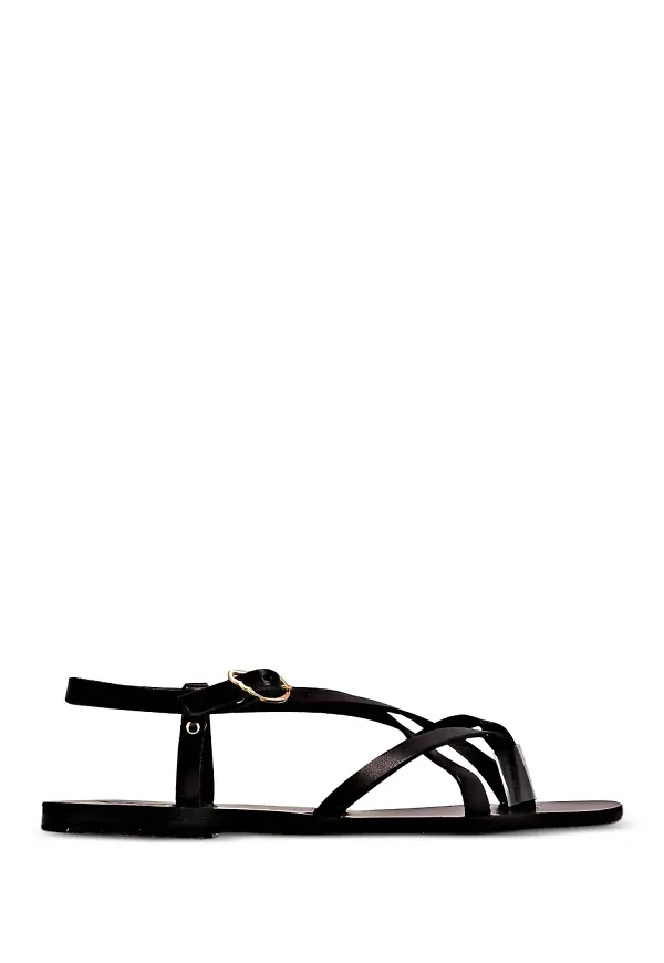 Ancient Greek Sandals Semele platta sandaler - Svart