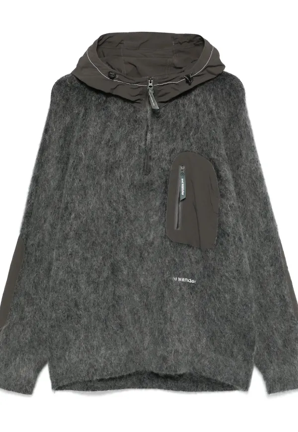 and Wander borstad hoodie - Grå