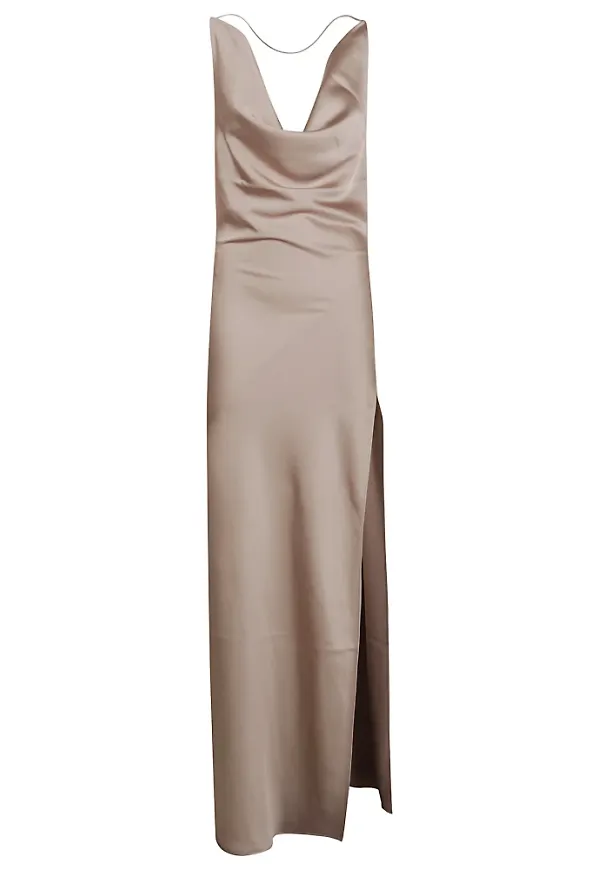 Andamane, Klänning, Dam, S, Polyester, Elegant huva klänning med öppen rygg