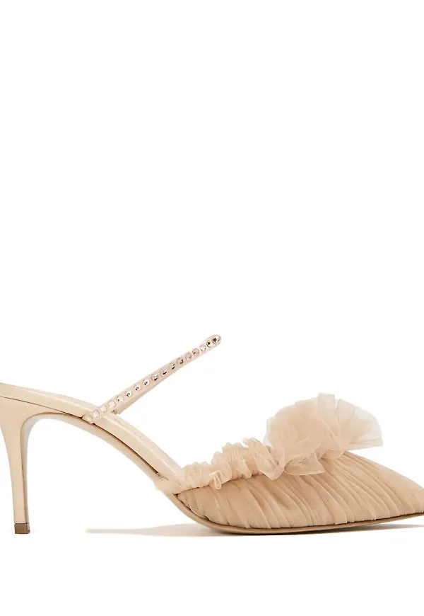 Andrea Wazen Franca Glitz slip-ons med strass 75 mm - Neutral