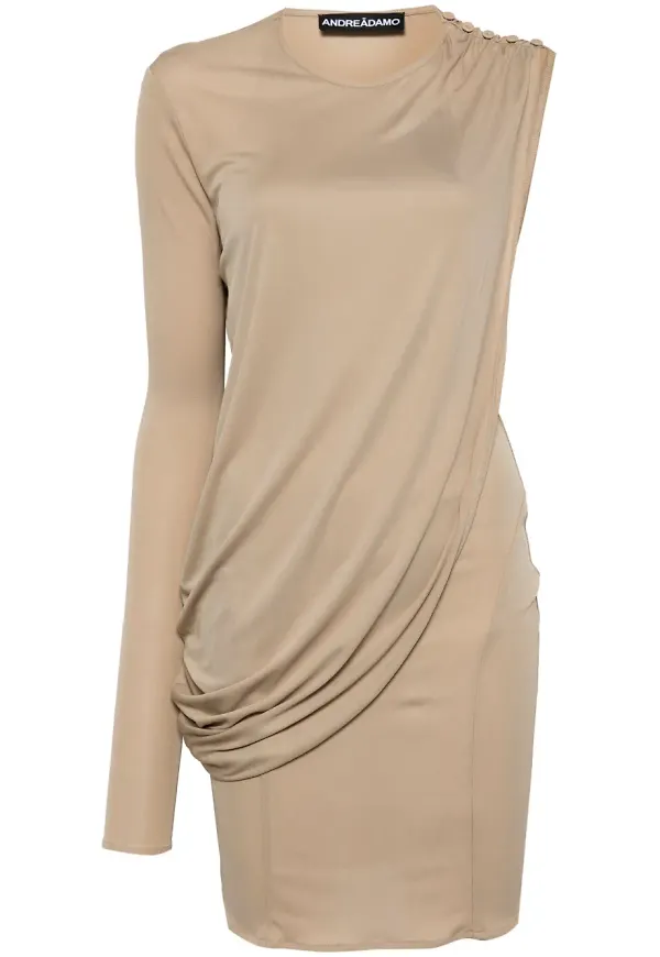 ANDREĀDAMO asymmetrisk draperad klänning - Neutral