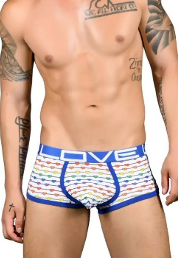 Andrew Christian Kalsonger 2P Almost Naked Love Pride Boxer Vit Mönstrad polyamid Large Herr