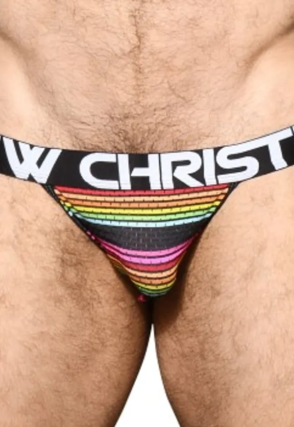 Andrew Christian Kalsonger 3P Almost Naked Chill Stripe Jock Randig polyamid Large Herr