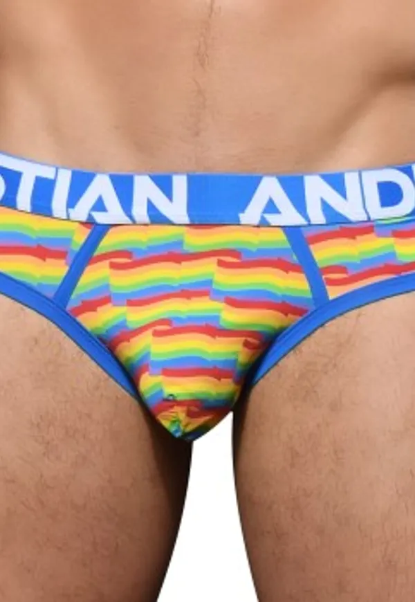 Andrew Christian Kalsonger Almost Naked Pride Flag Brief Flerfärgad polyamid Small Herr