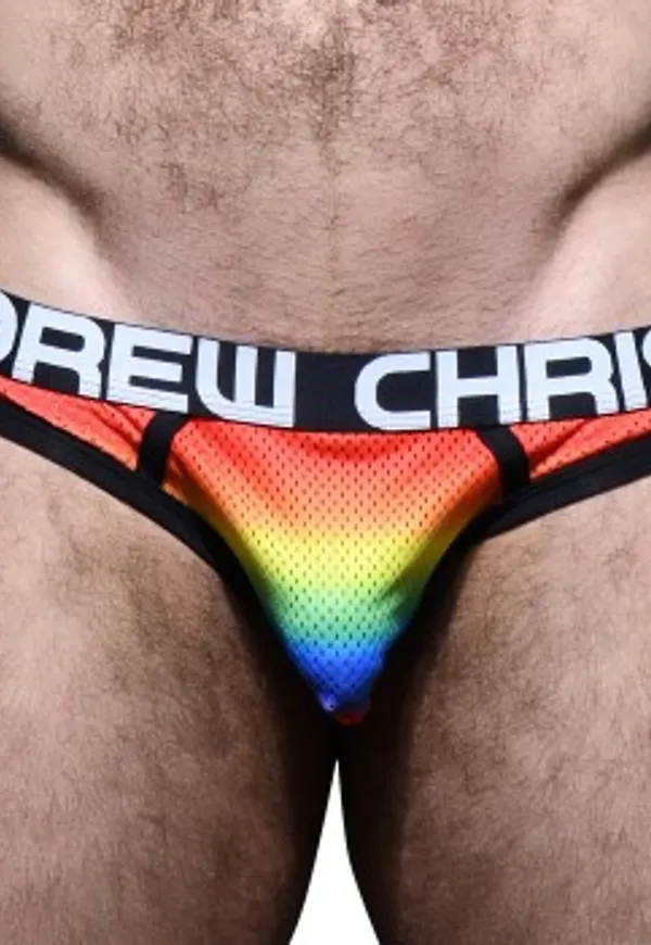 Andrew Christian Kalsonger Almost Naked Pride Mesh Jock Flerfärgad polyamid Small Herr